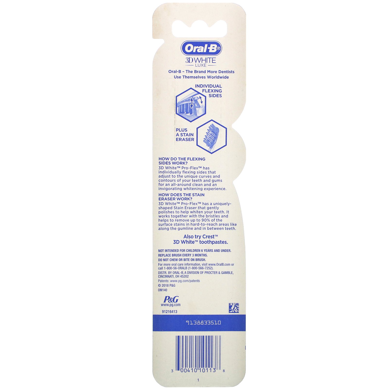 Oral-B, 3D White, Luxe Toothbrush, Soft, 2 Pack - Imagem 3