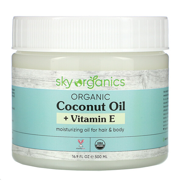 Sky Organics, Organic Coconut Oil + Vitamin E, 16.9 fl oz (500 ml)