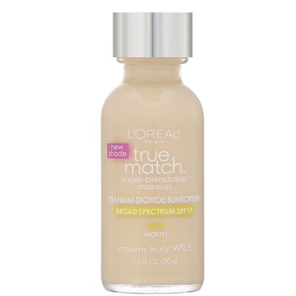 L'Oreal, Maquiagem True Match Super-Blendable, Creamy Ivory W0.5, 30 ml