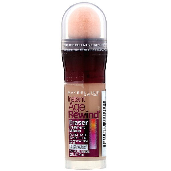 Maybelline, Maquiagem para tratamento rejuvenescedor, Instant Age Rewind, 250 Pure Beige, 20 ml