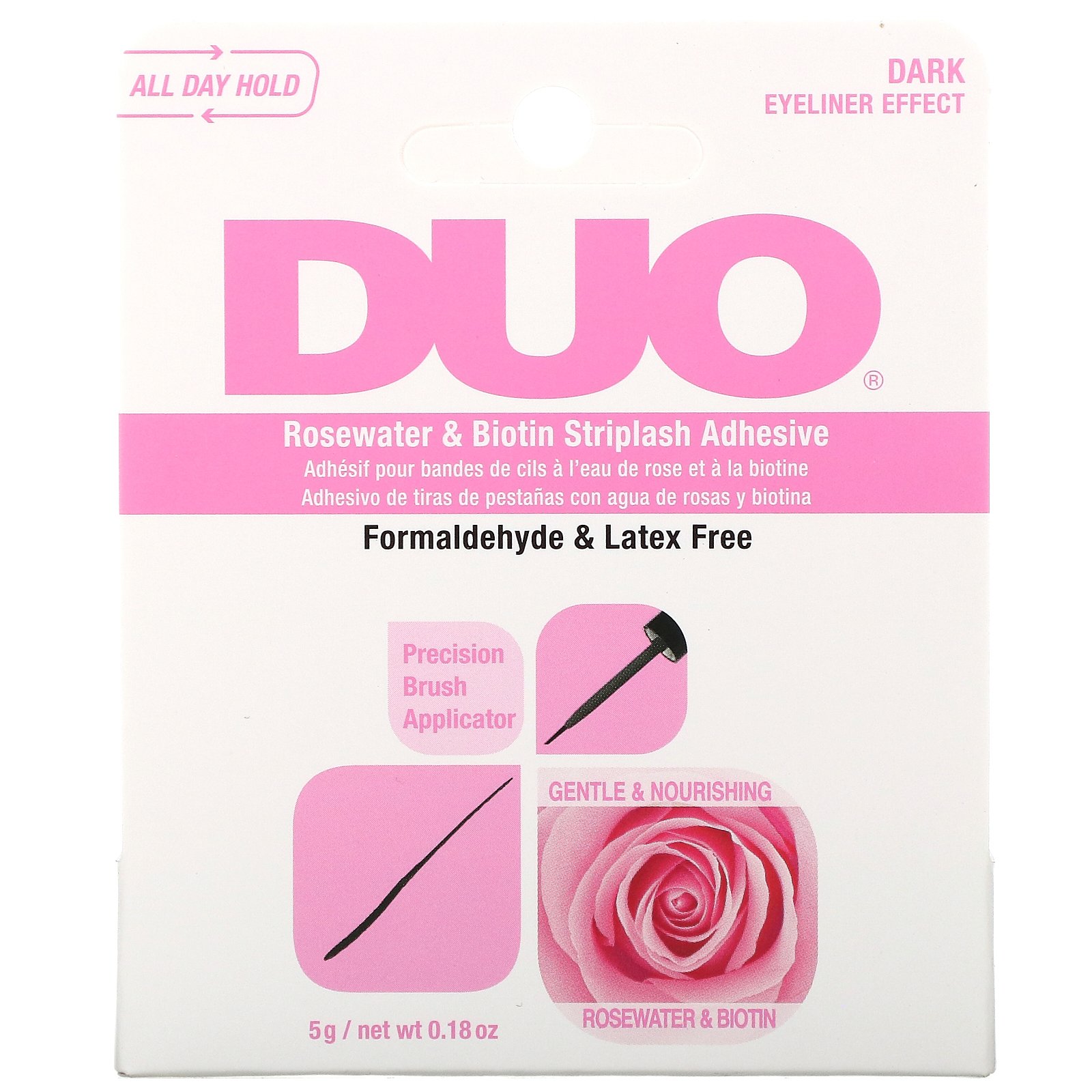 DUO, Rosewater & Biotin Striplash Adhesive, Dark, 0.18 oz (5 g) - Imagem 2