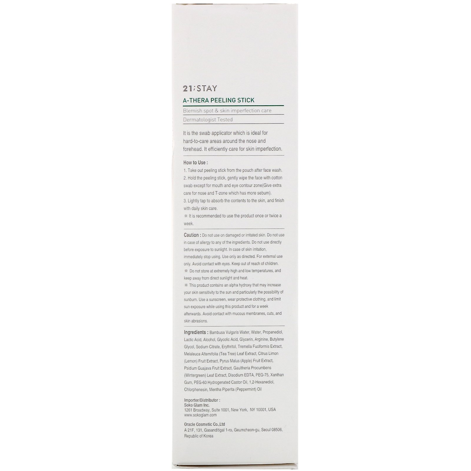 Dr. Oracle, 21;Stay, A-Thera Peeling Sticks, 10 Pieces, 0.088 oz (2.5 g) Each - Imagem 4