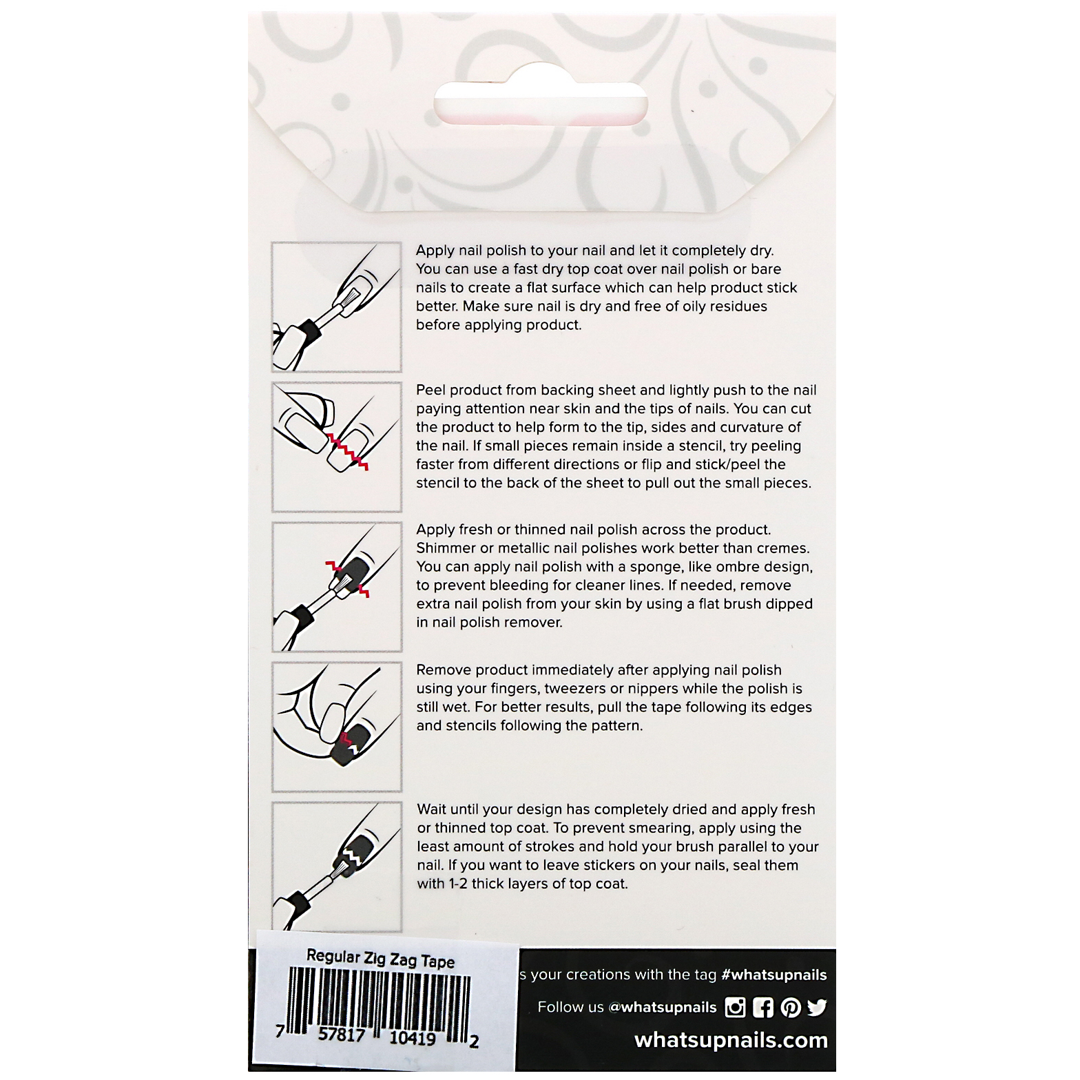 Whats Up Nails, Fita Zigue-Zague Regular, 122 tiras - Imagem 2