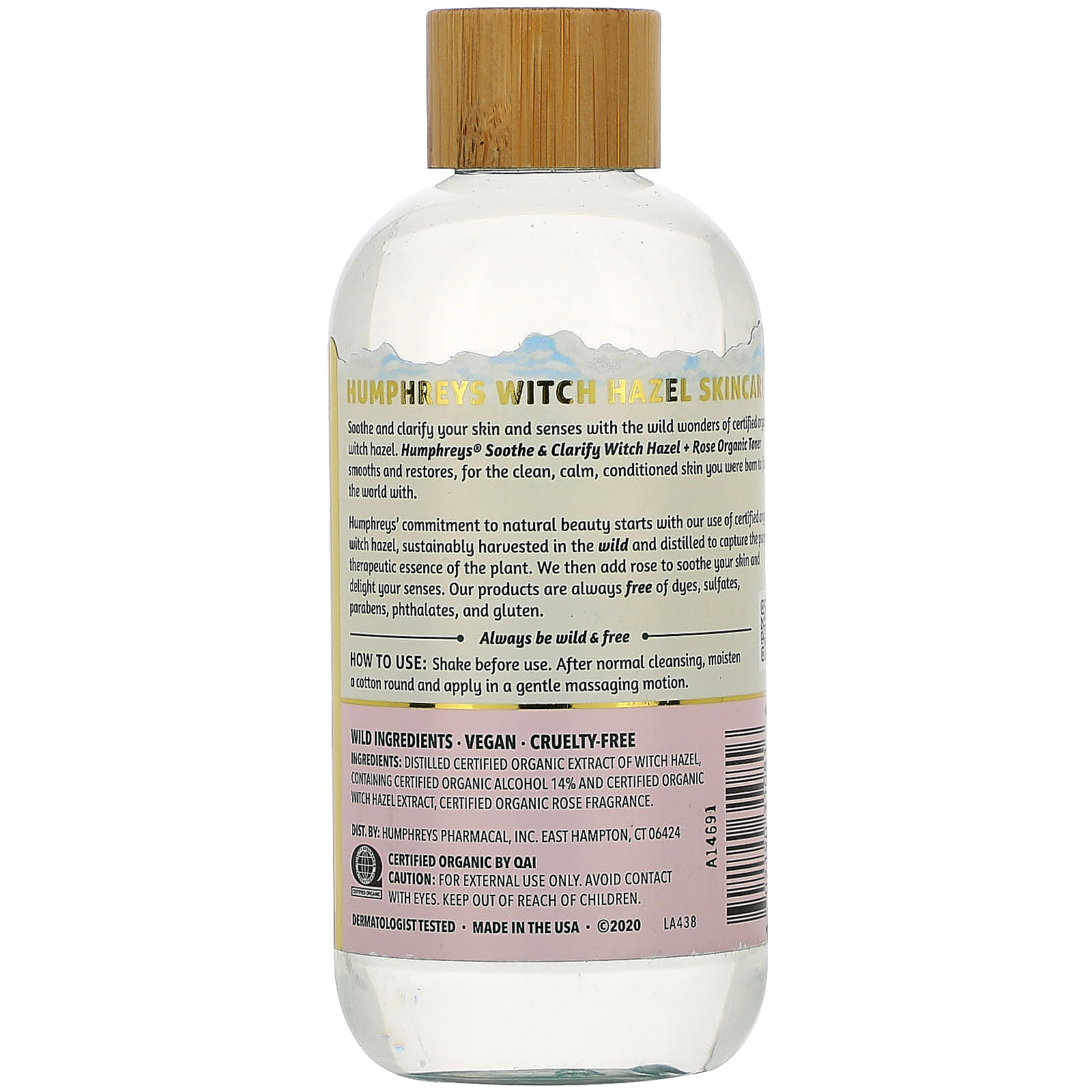 Humphrey's, Witch Hazel, Certified Organic Toner with Rose, Soothe, 8 fl oz (236 ml) - Imagem 2