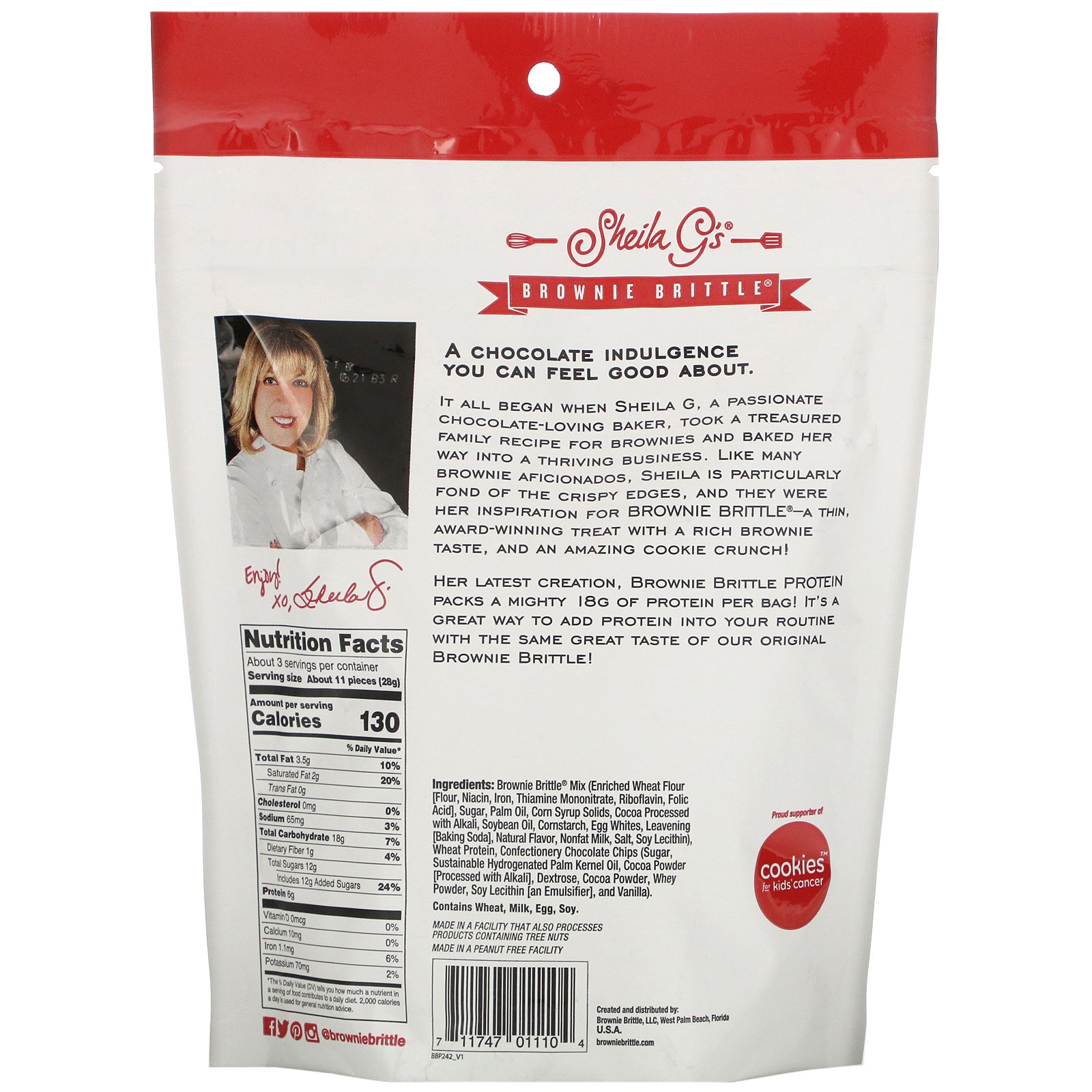Sheila G's, Brownie Brittle, Protein, Chocolate Chip, 3.25 oz (92 g) - Imagem 2