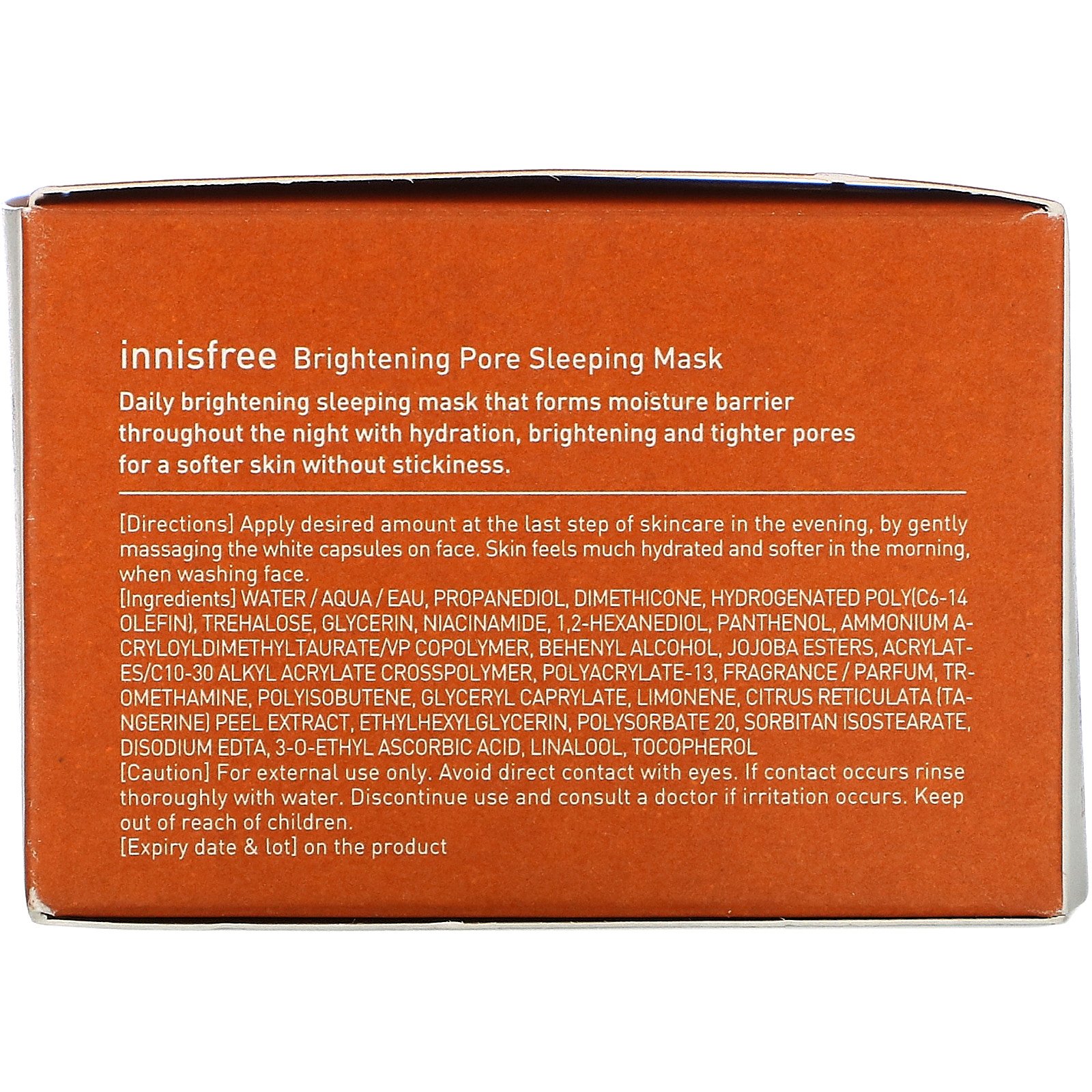 Innisfree, Jeju Hallabong Daily Skin Bright, Brightening Pore Sleeping Mask, 3.38 fl oz (100 ml) - Imagem 3