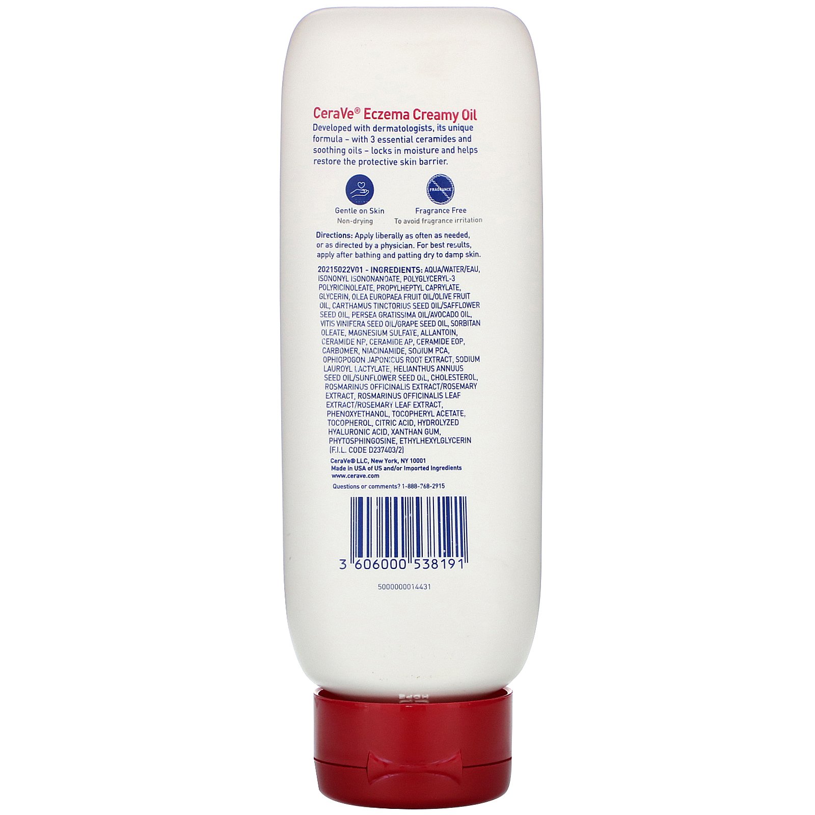 CeraVe, Eczema Creamy Oil, For Extra Dry, Itchy Skin, 8 fl oz (236 ml) - Imagem 2