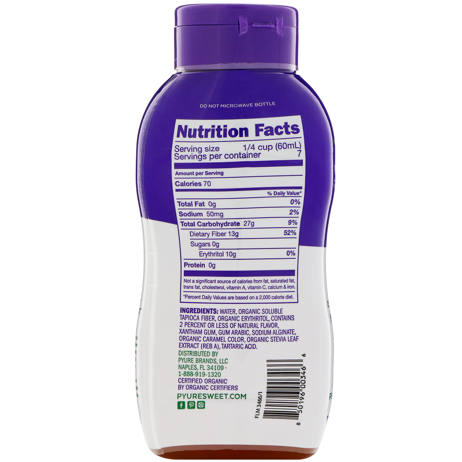 Pyure, Xarope com Sabor de Bordo Orgânico e Sem Açúcar, 415 ml (14 fl oz) - Imagem 2