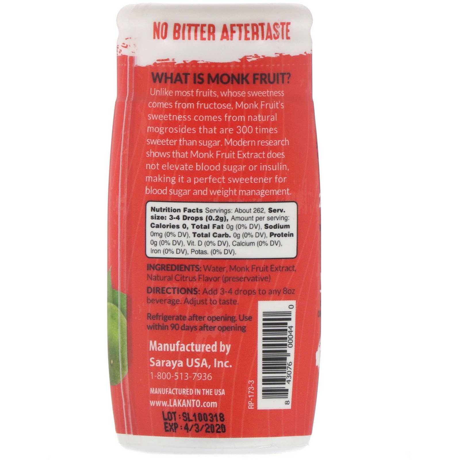 Lakanto, Liquid Monk Fruit Extrack Drops, 1.85 oz (52 g) - Imagem 2