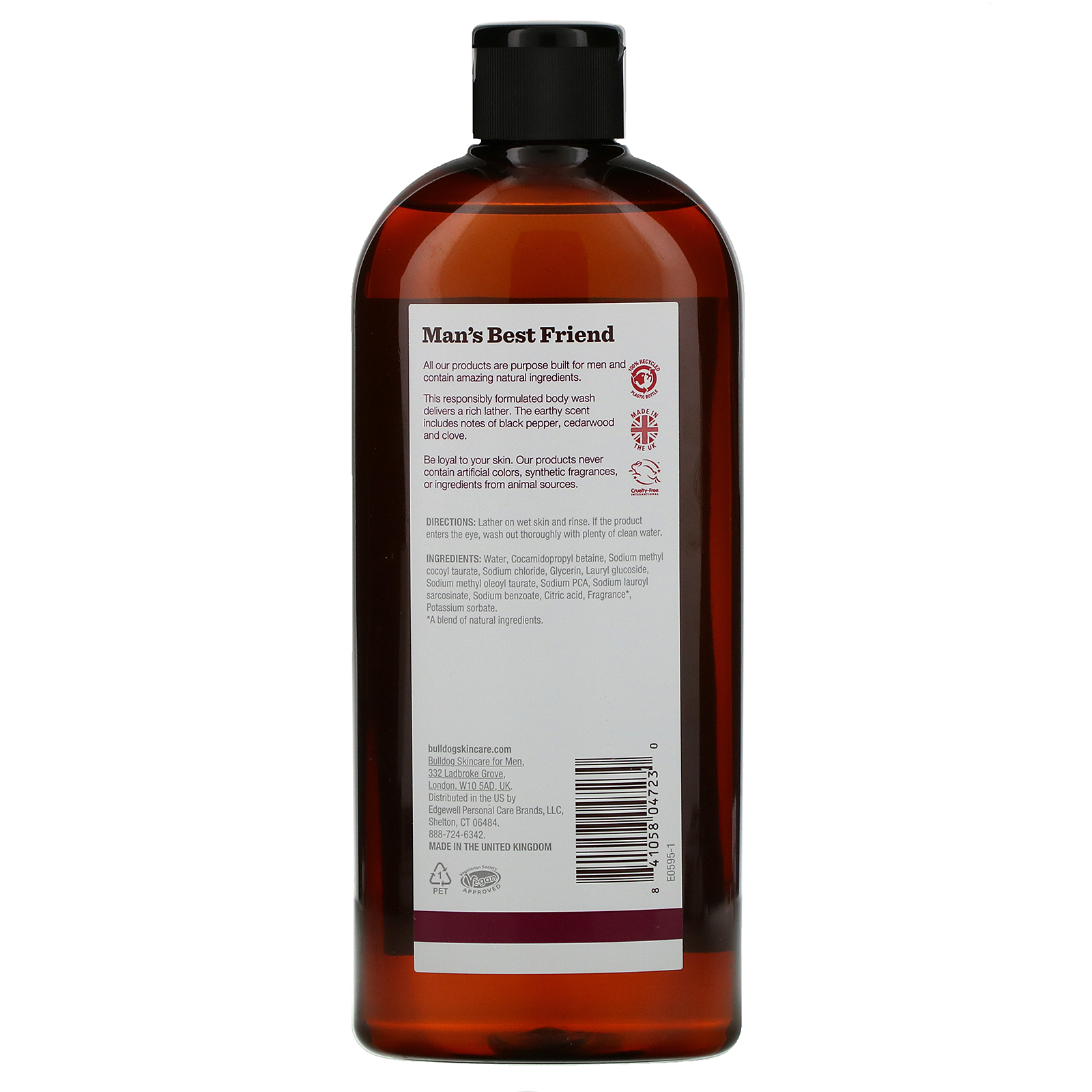 Bulldog Skincare For Men, Body Wash, Vetiver & Black Pepper, 16.9 fl oz (500 ml) - Imagem 2