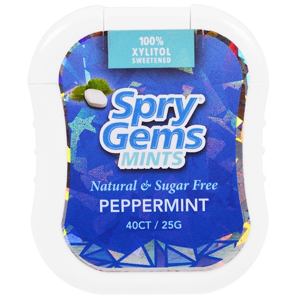 Xlear, Spry Gems, Pastilhas, Menta, 40 Unidades, 25 g