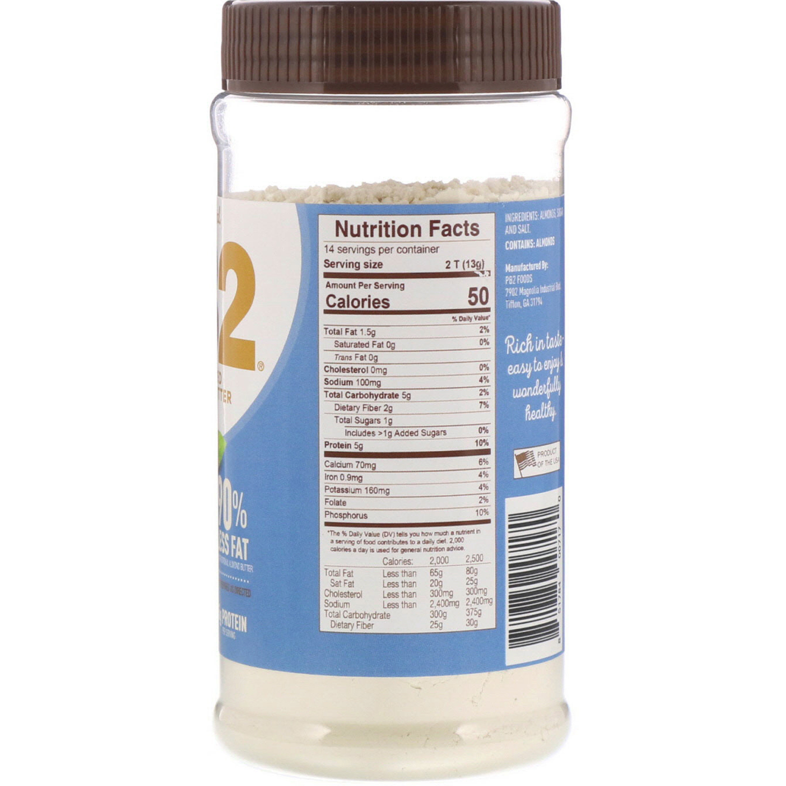 PB2 Foods, The Original PB2, Powdered Almond Butter, 6.5 oz (184 g) - Imagem 2