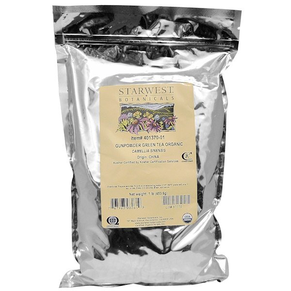 Starwest Botanicals, Chá Verde Pólvora Orgânica, 453,6 g (1 lb)