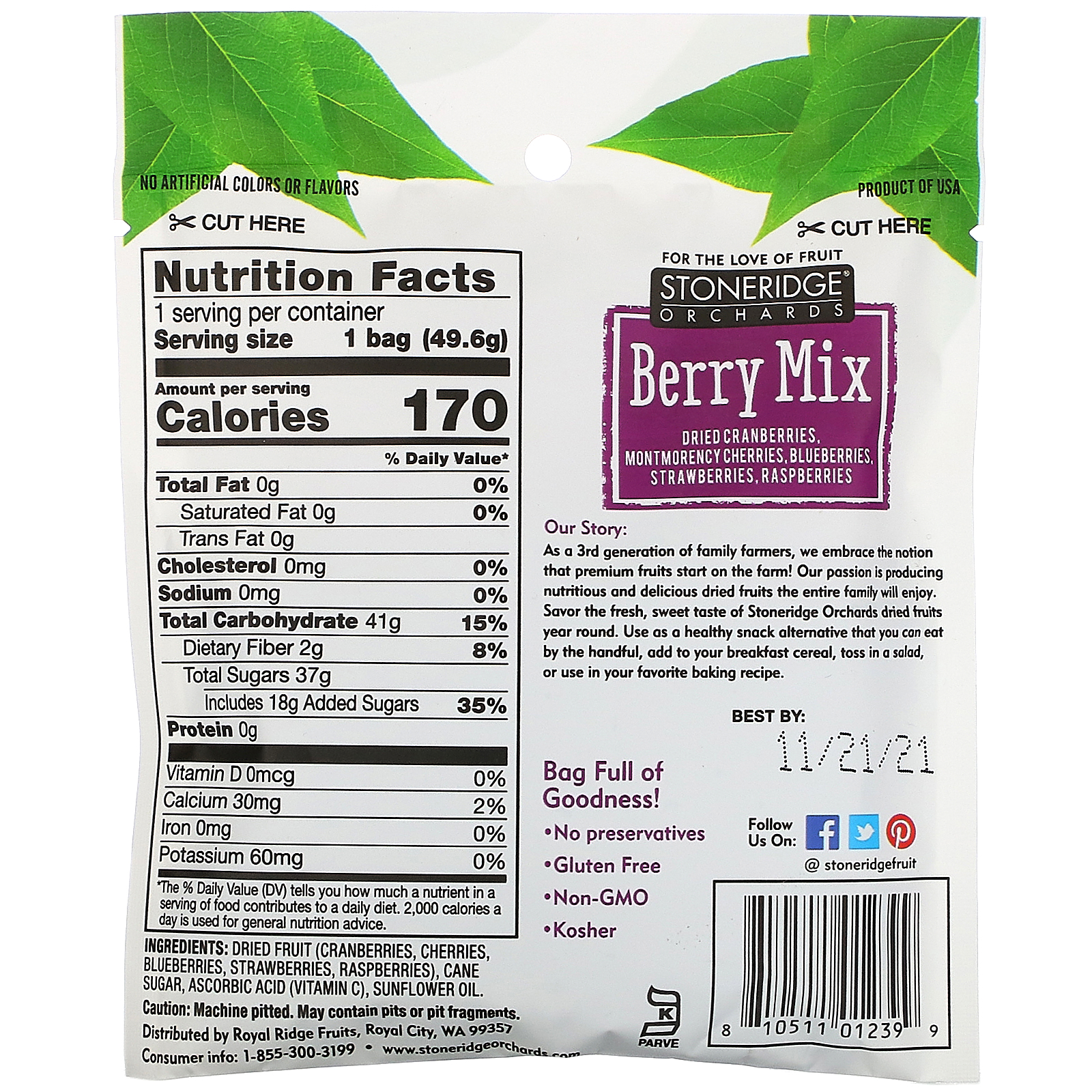 Stoneridge Orchards, Berry Mix, 1.75 oz (49.6 g) - Imagem 2