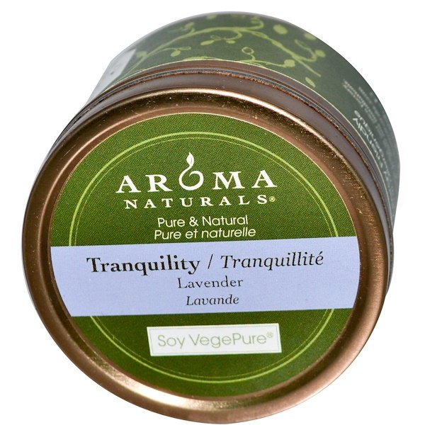 Aroma Naturals, Soy VegePure, Vela em Lata para Viagem, Tranquilidade, Lavanda, 79,38 g (2,8 oz)