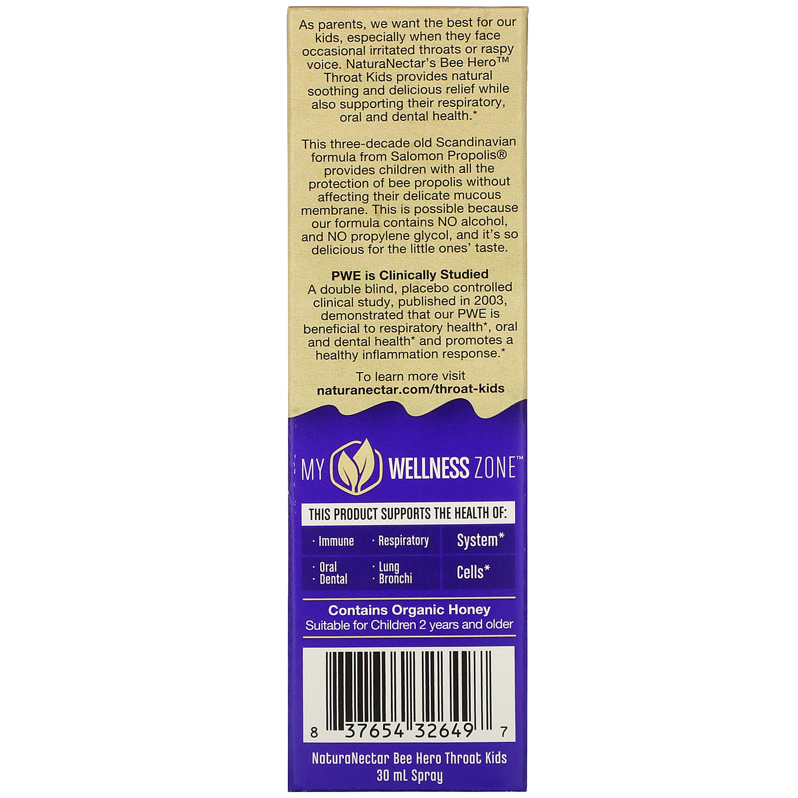 NaturaNectar, Bee Hero Throat Kids, Natural Propolis Spray, Berry Blast, 30 ml - Imagem 3