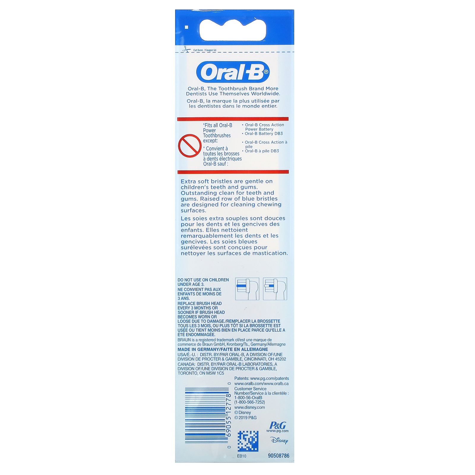Oral-B, Kids, Frozen, Replacement Brush Heads, Extra Soft, 3+ Years, 2 Brush Heads - Imagem 2