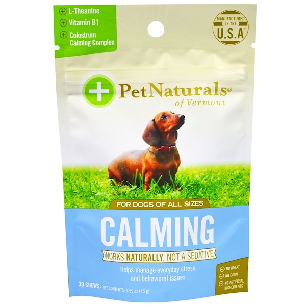 Pet Naturals of Vermont, Calmante, para Cães, 30 Mastigáveis, 45 g