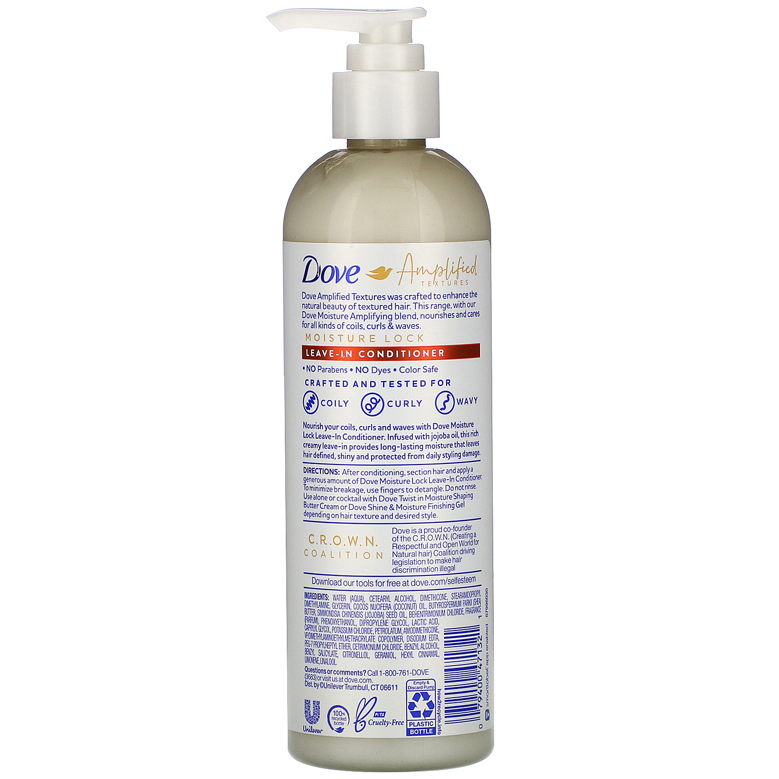 Dove, Amplified Textures, Moisture Lock Leave-In Conditioner, 11.5 fl oz (340 ml) - Imagem 2