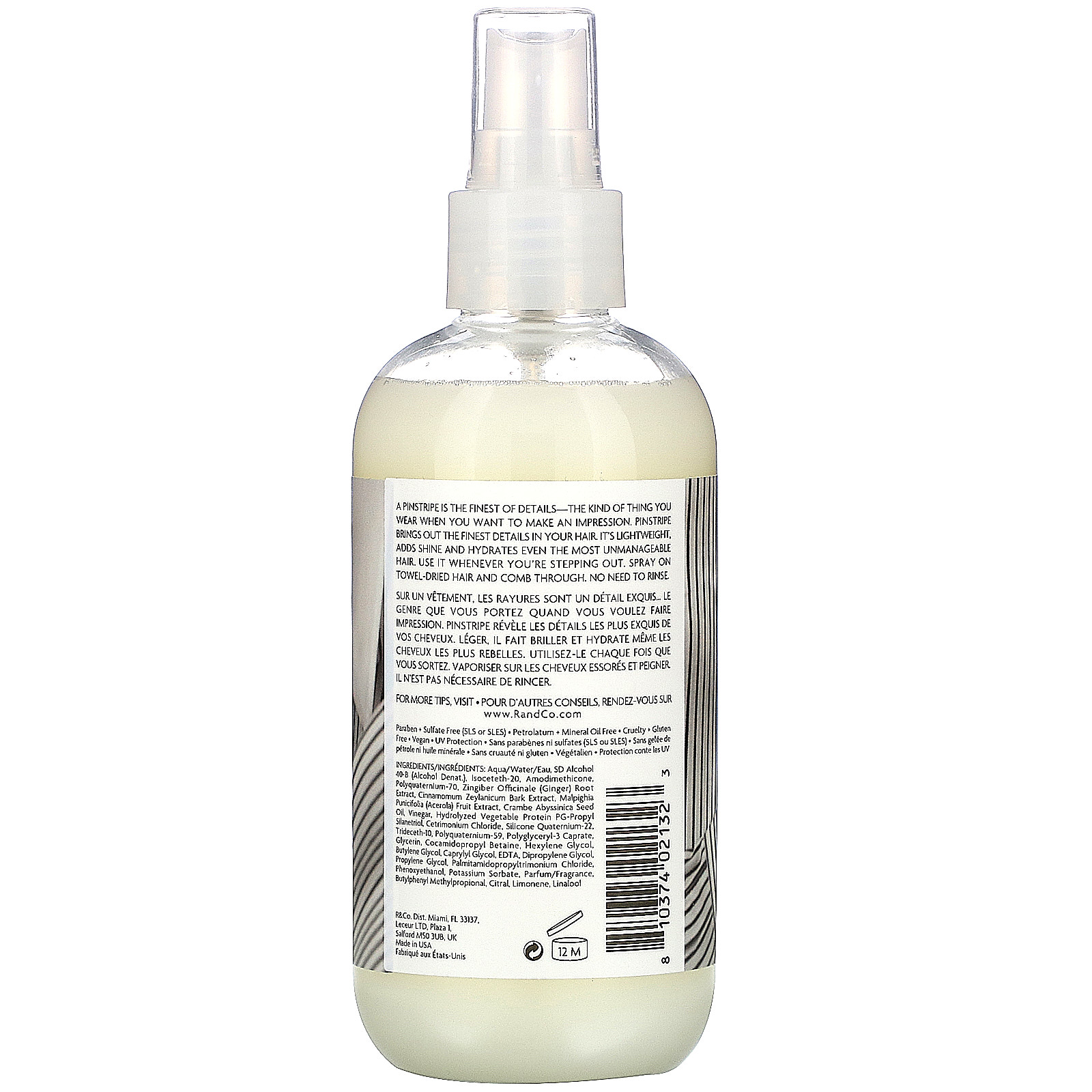 R+Co, Pinstripe, Intense Detangling Spray, 8.5 fl oz (241 ml) - Imagem 2