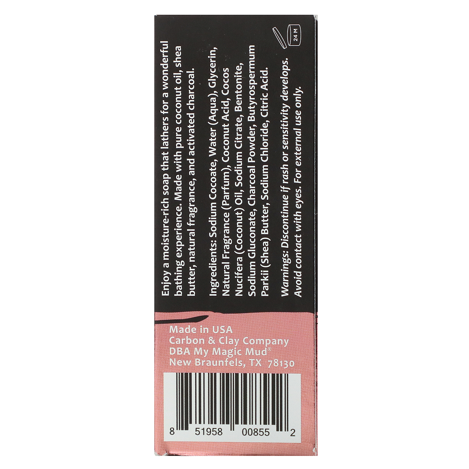 My Magic Mud, Moisturizing Charcoal, Coconut Oil Soap, Revitalizing Pineapple Mango, 5 oz (141.7 g) - Imagem 2