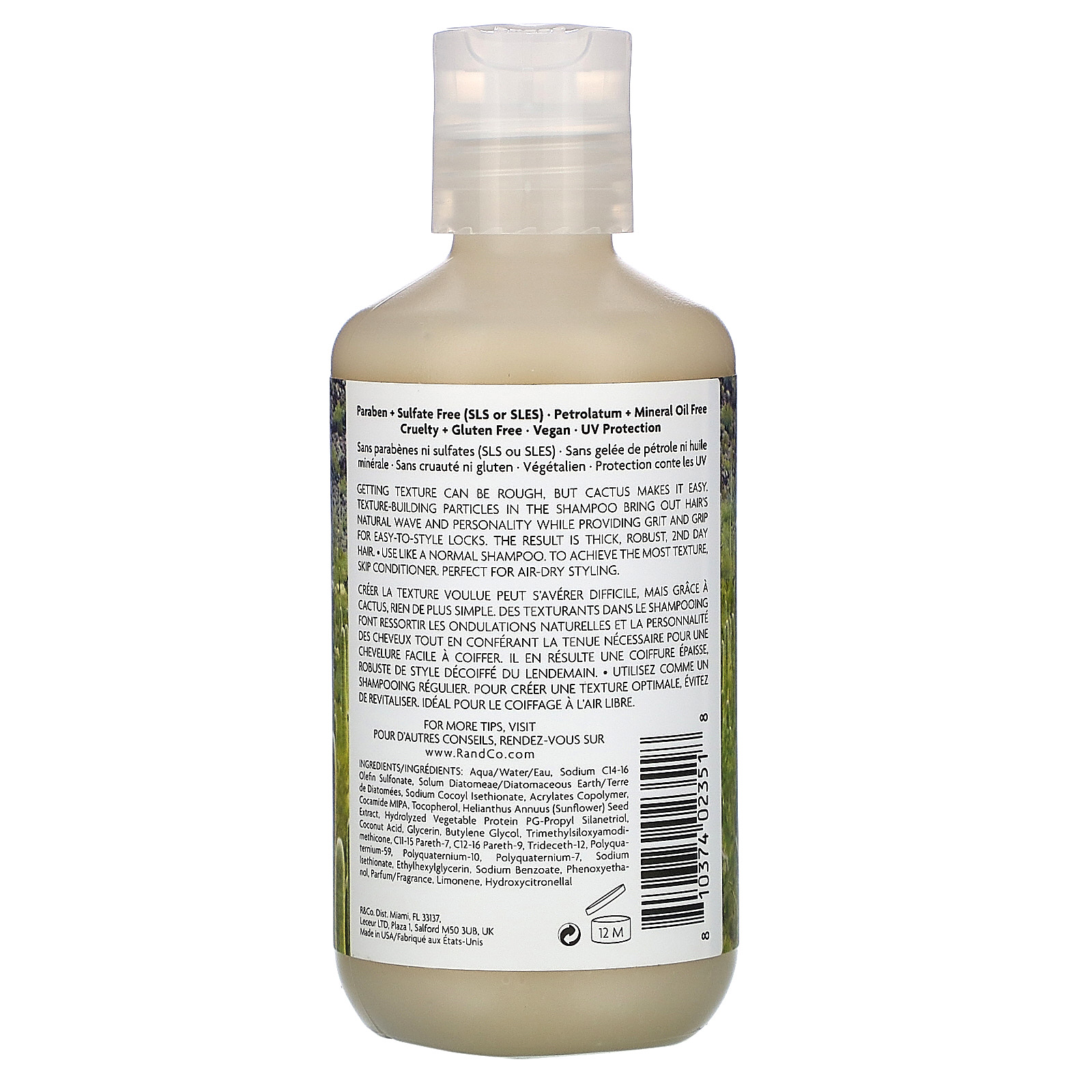 R+Co, Cactus, Texturizing Shampoo, 6 fl oz (177 ml) - Imagem 2