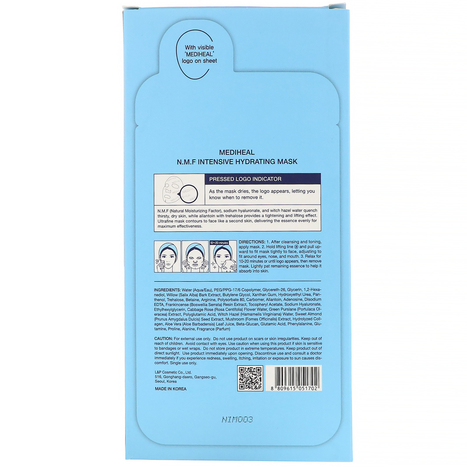 Mediheal, N.M.F, Máscara Hidratante Intensiva, 5 Folhas, 27 ml (0,91 fl oz) Cada - Imagem 3