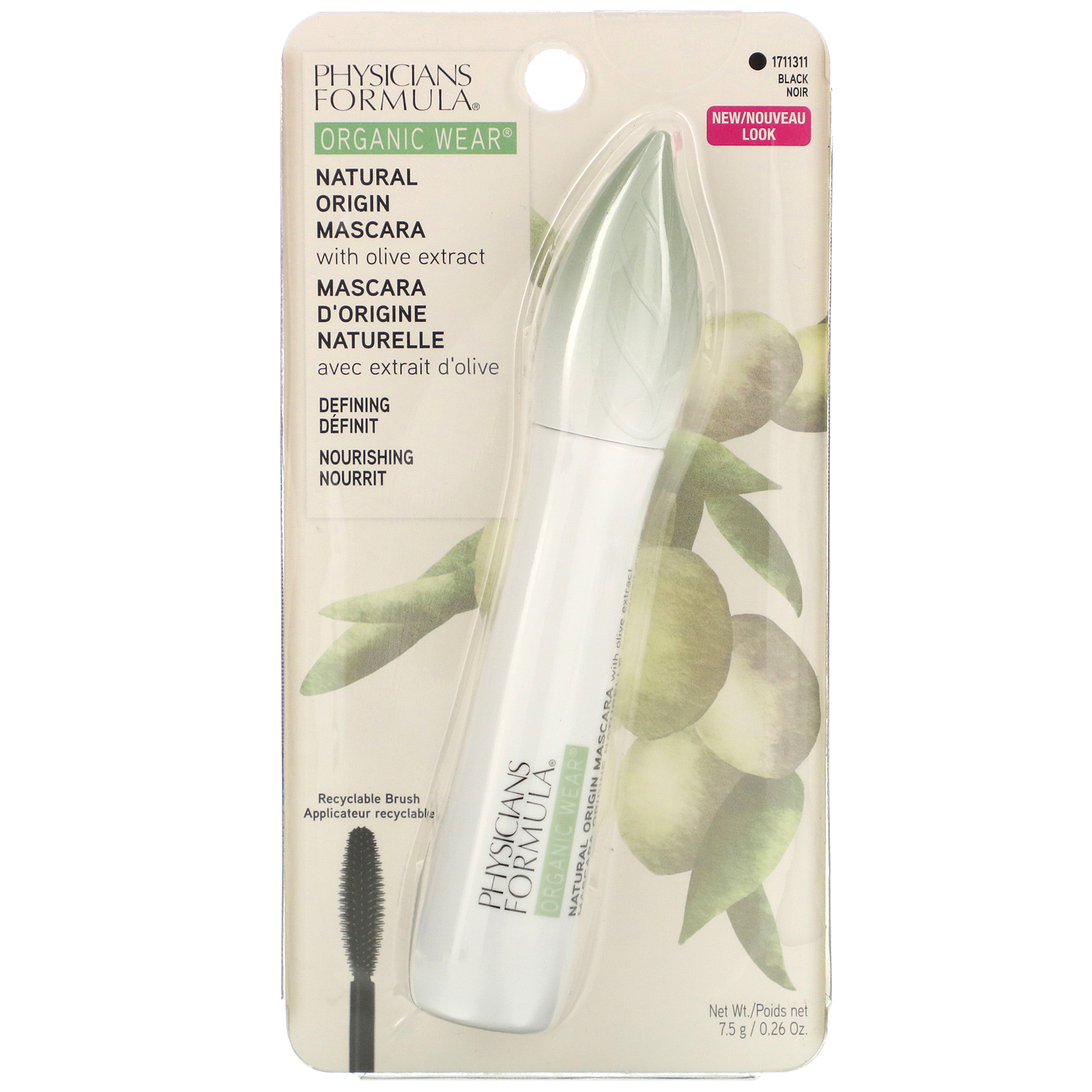Physicians Formula, Organic Wear, Natural Origin Mascara, Black, 0.26 oz (7.5 g) - Imagem 2