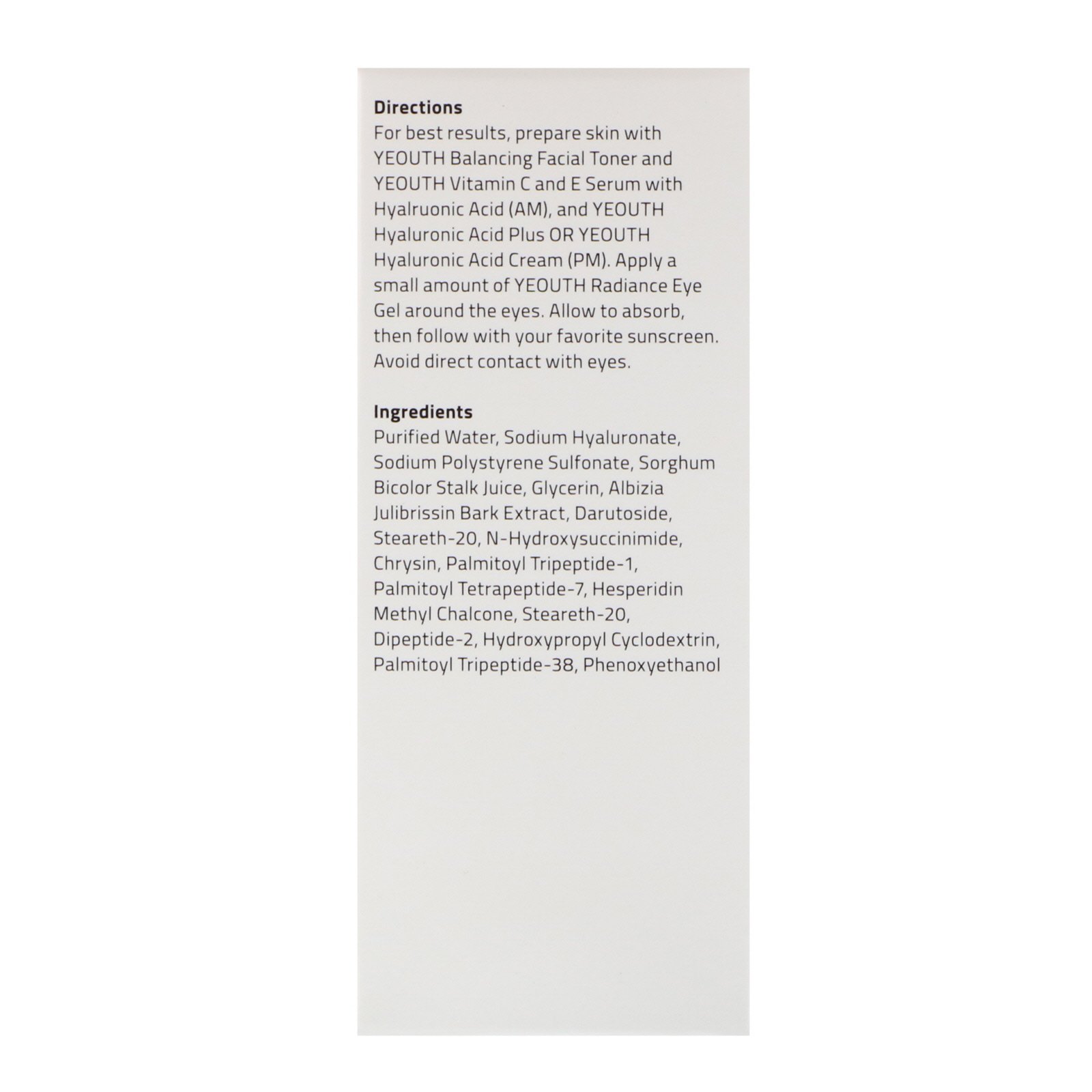 Yeouth, Gel para Olhos Radiantes, 1 fl oz (30 ml) - Imagem 3