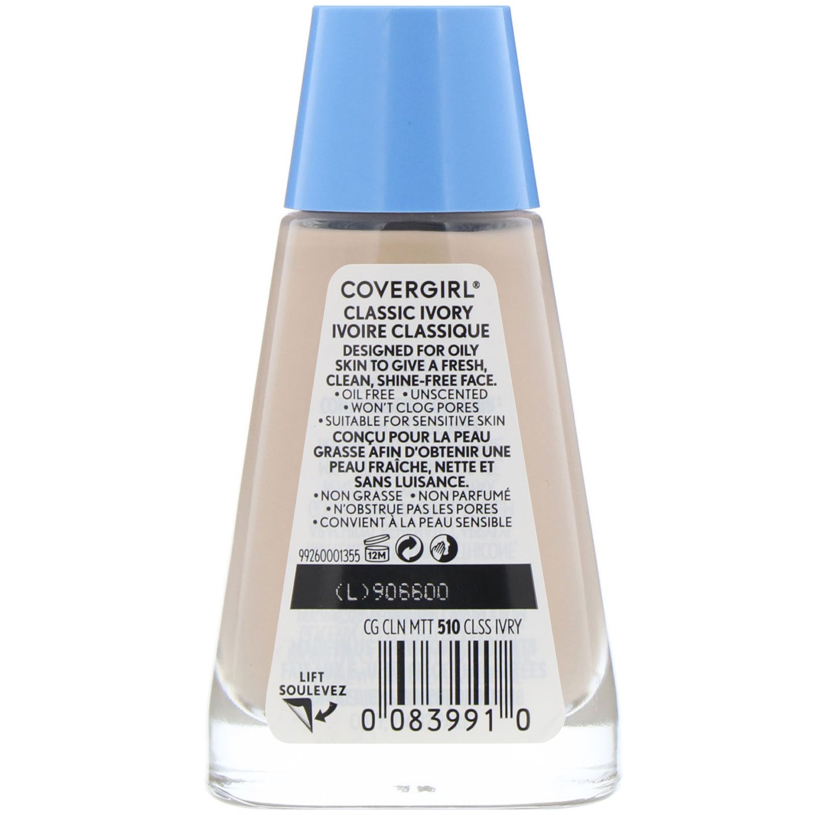 Covergirl, Base líquida Clean Matte, 510 Marfim clássico, 30 ml - Imagem 2