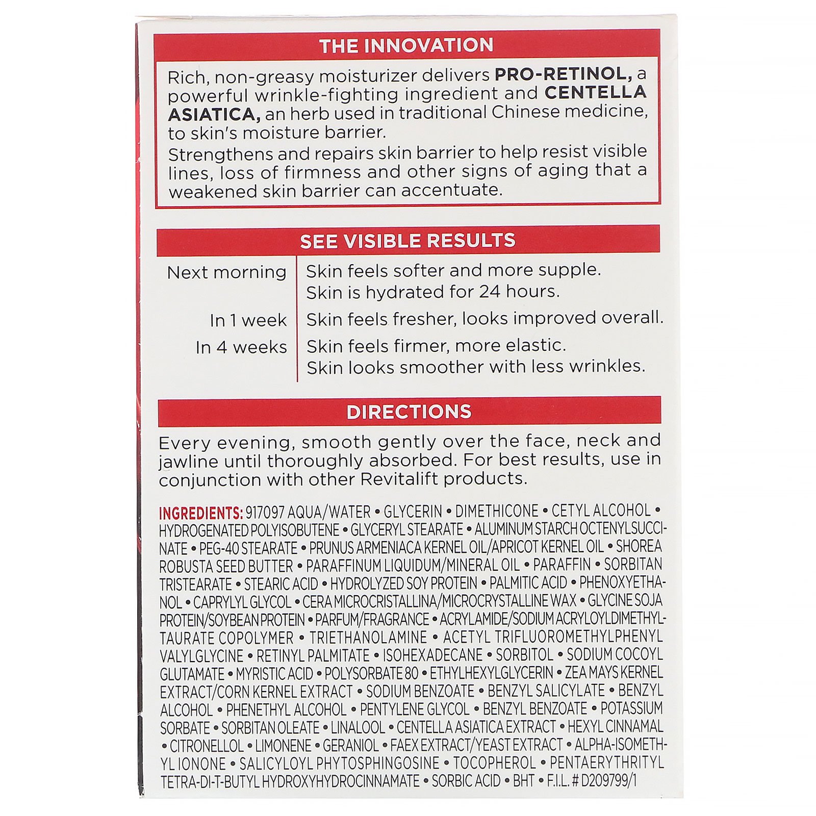 L'Oreal, Creme noturno Revitalift antirrugas + firmador, 48 g - Imagem 3