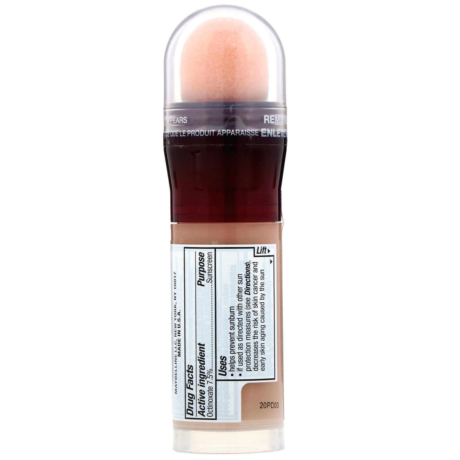Maybelline, Maquiagem para tratamento rejuvenescedor, Instant Age Rewind, 250 Pure Beige, 20 ml - Imagem 2