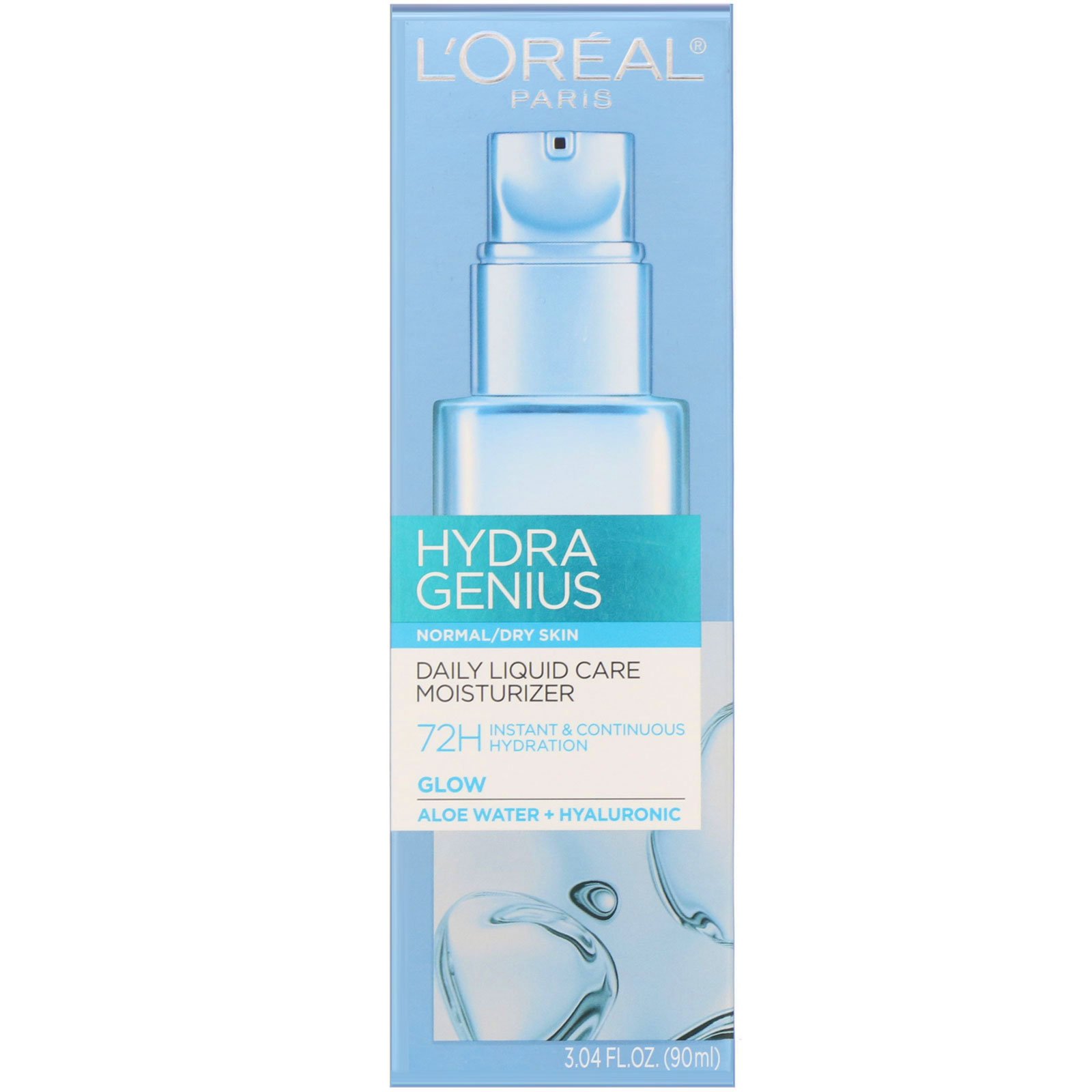 L'Oreal, Hydra Genius, hidratante líquido de cuidados diários Glow, pele normal a seca, 90 ml - Imagem 2