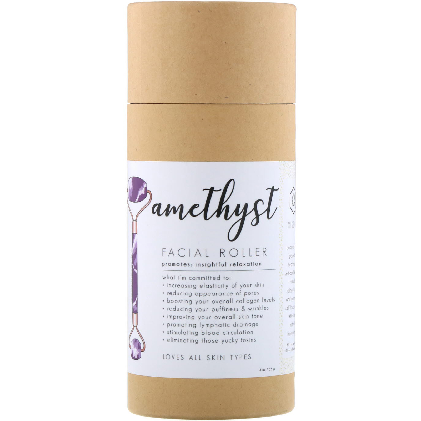 Honey Belle, Massageador Facial de Ametista, 1 Rolo - Imagem 2