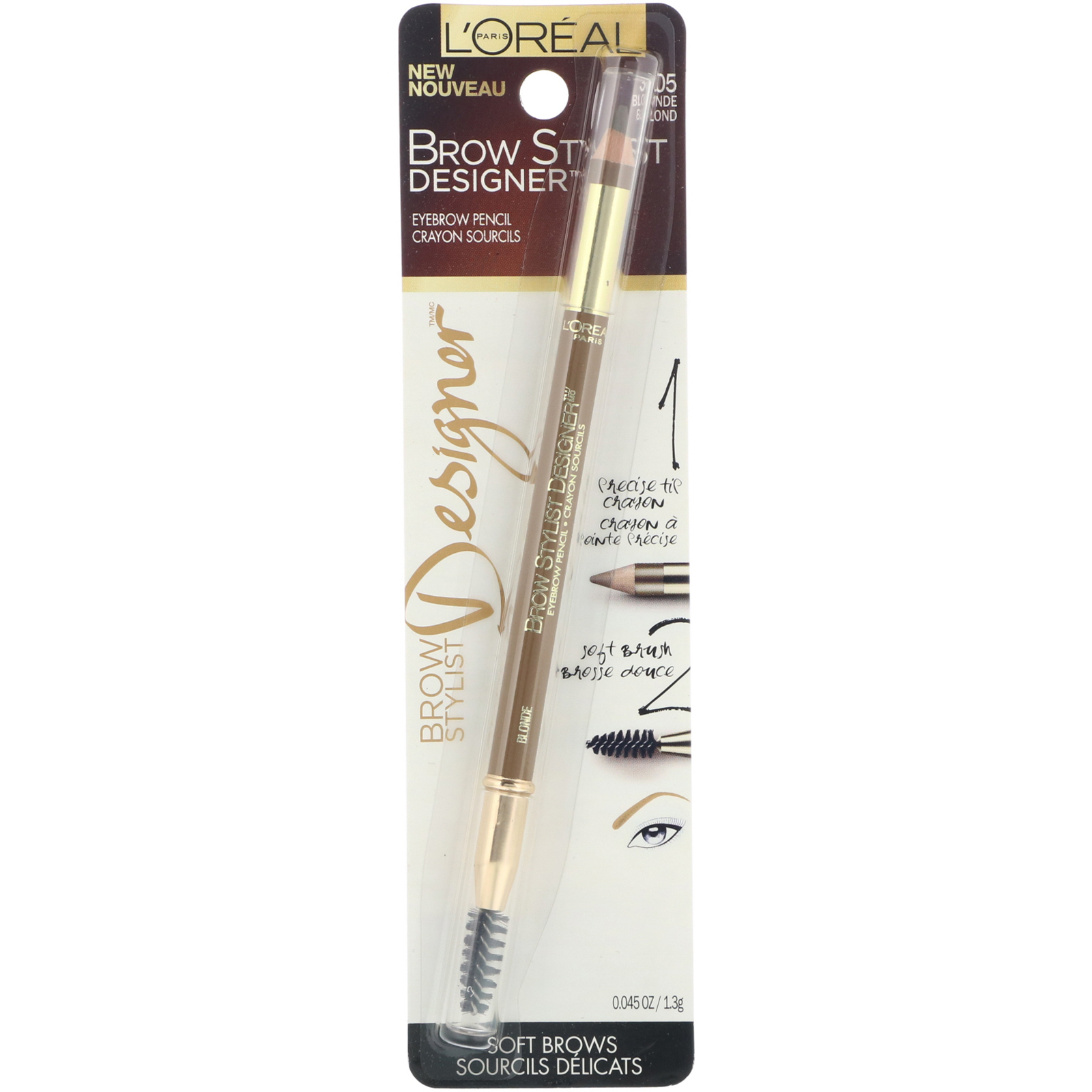 L'Oreal, Brow Stylist Designer, Lápis de sobrancelha, 305 Loiro, 1,3 g - Imagem 2