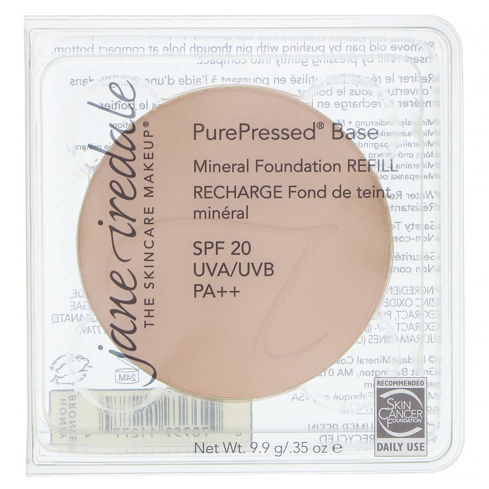 Jane Iredale, PurePressed Base, Mineral Foundation Refill, SPF 20 PA++, Honey Bronze, 0.35 oz (9.9 g) - Imagem 2