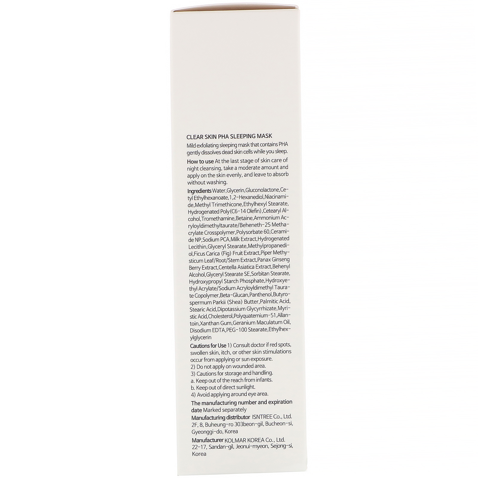 Isntree, Clear Skin PHA, Máscara de Dormir, 100 ml (3,38 fl oz) - Imagem 3