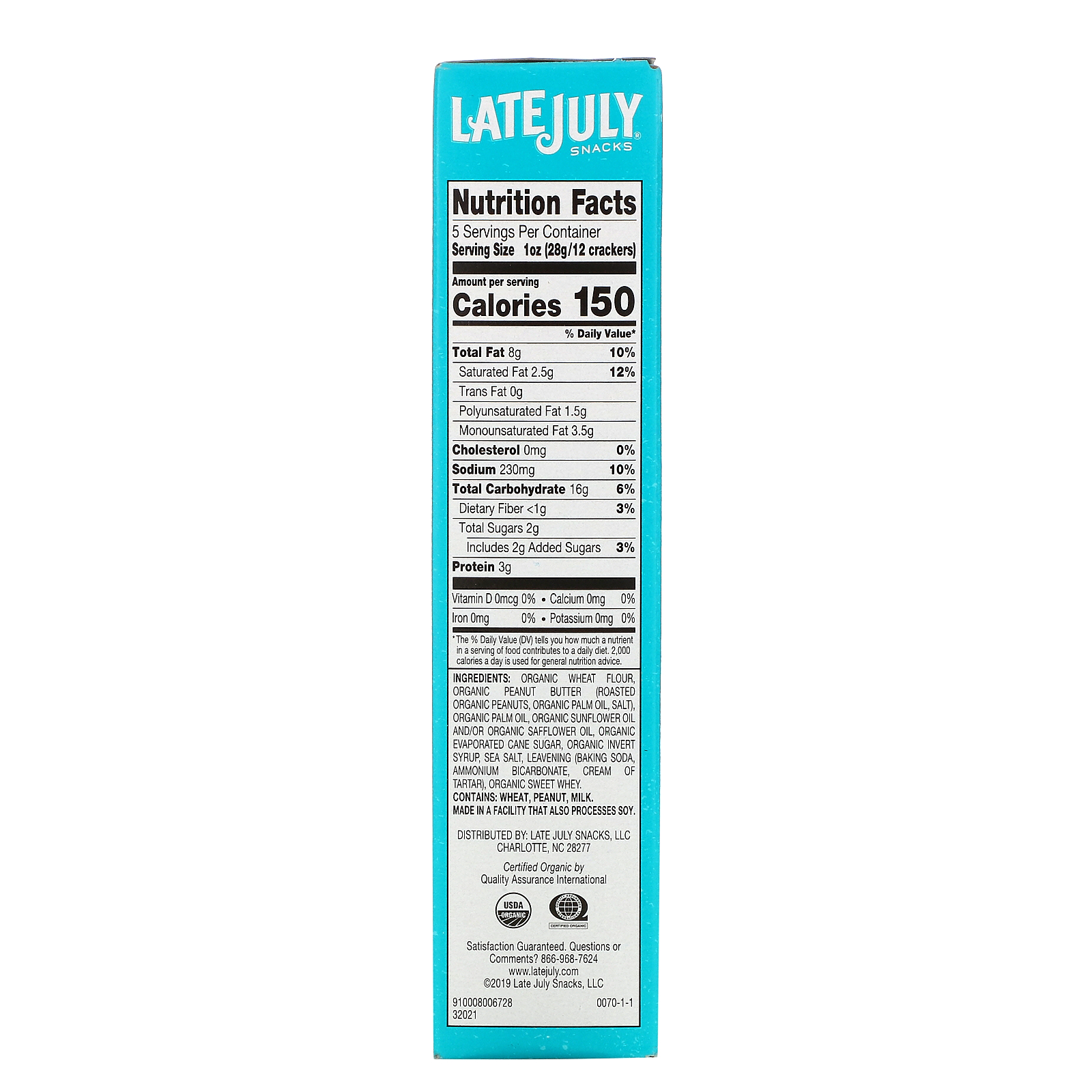 Late July, Minibiscoitos Recheados Orgânicos, Manteiga de Amendoim, 141 g (5 oz) - Imagem 2