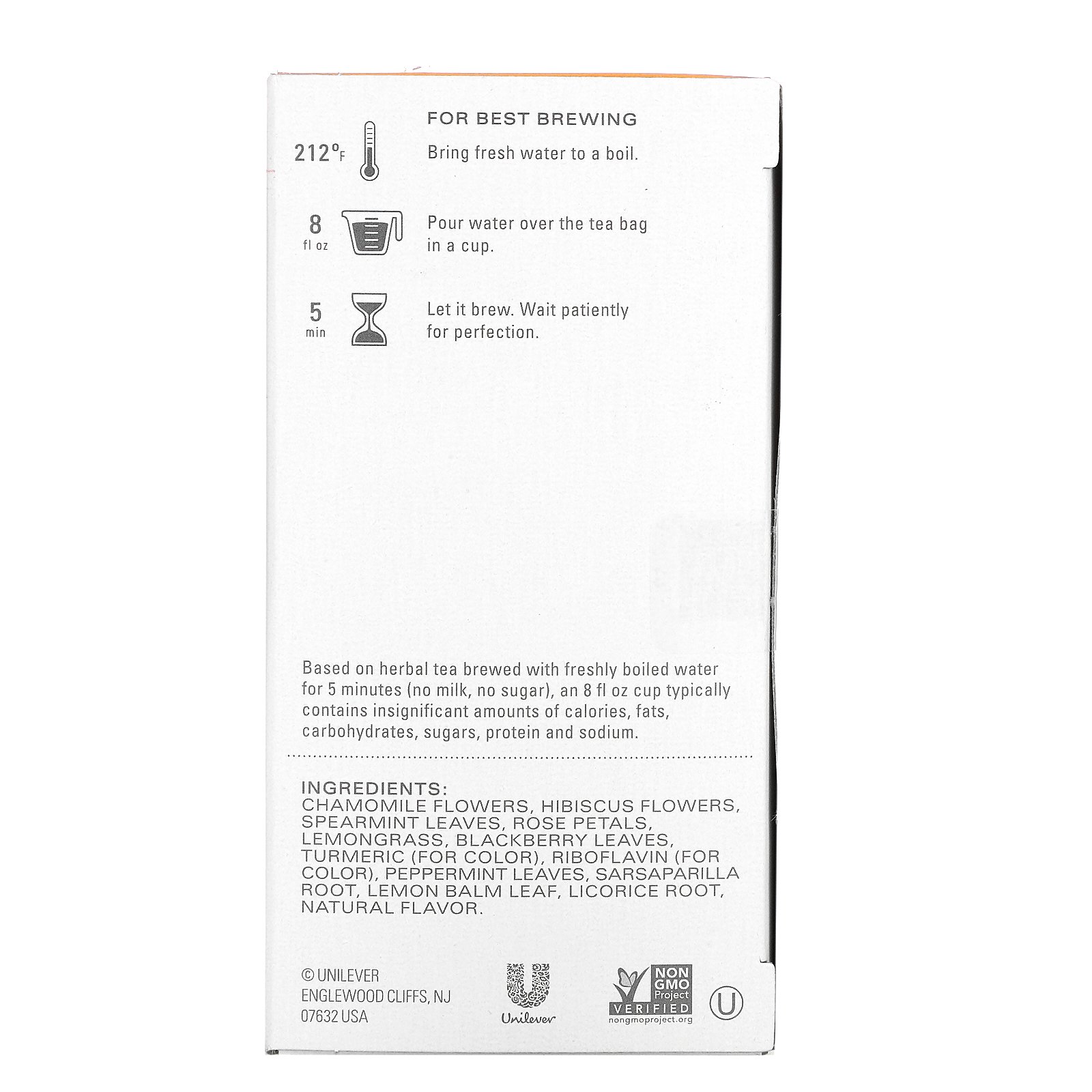 Tazo Teas, Chá de Ervas, Camomila Calm, Sem Cafeína, 20 Sachês, 0.91 oz (26 g) - Imagem 2