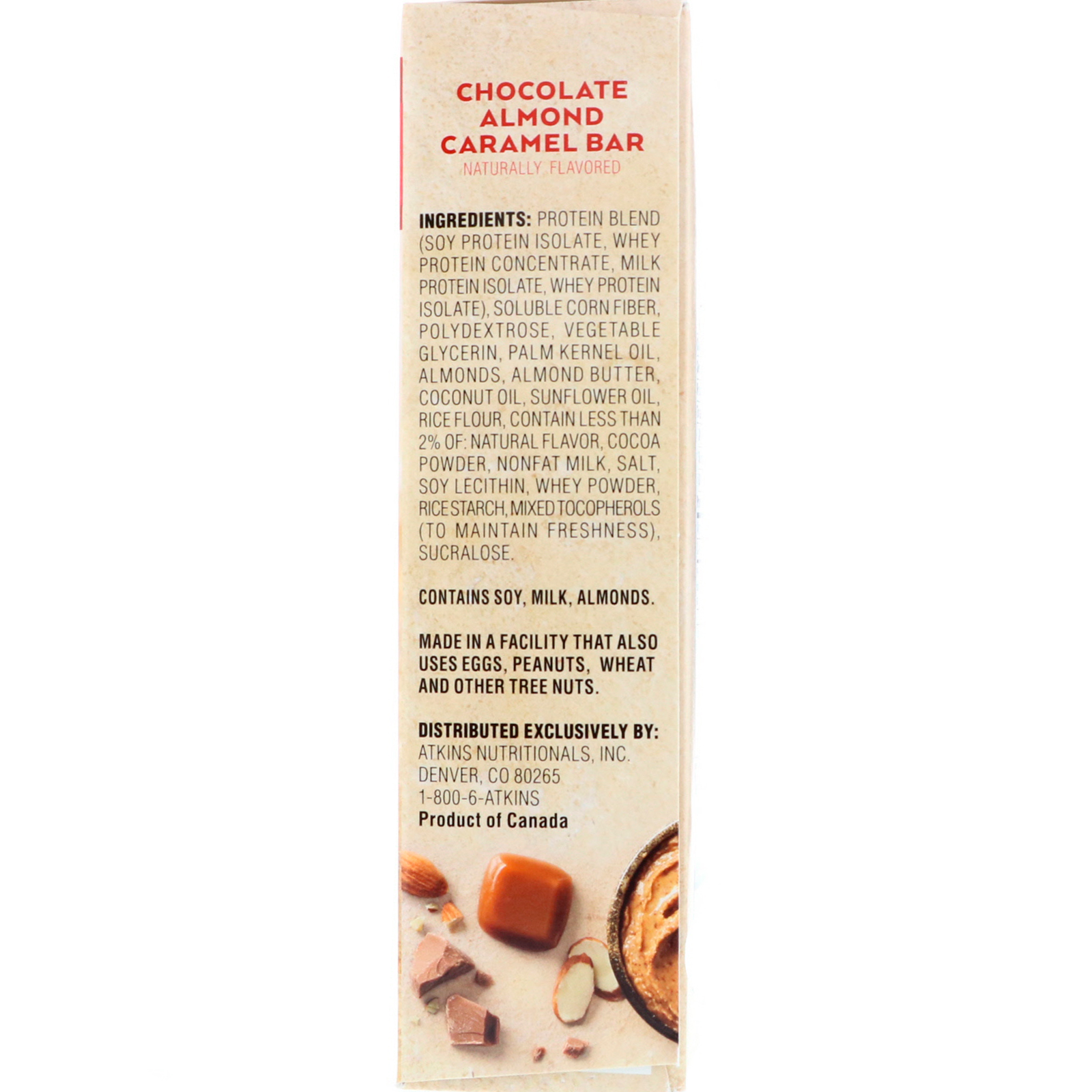 Atkins, Barra de Refeição, Barra de Caramelo com Chocolate e Amêndoa, 5 Barras, 1,69 onças (48 g) - Imagem 3