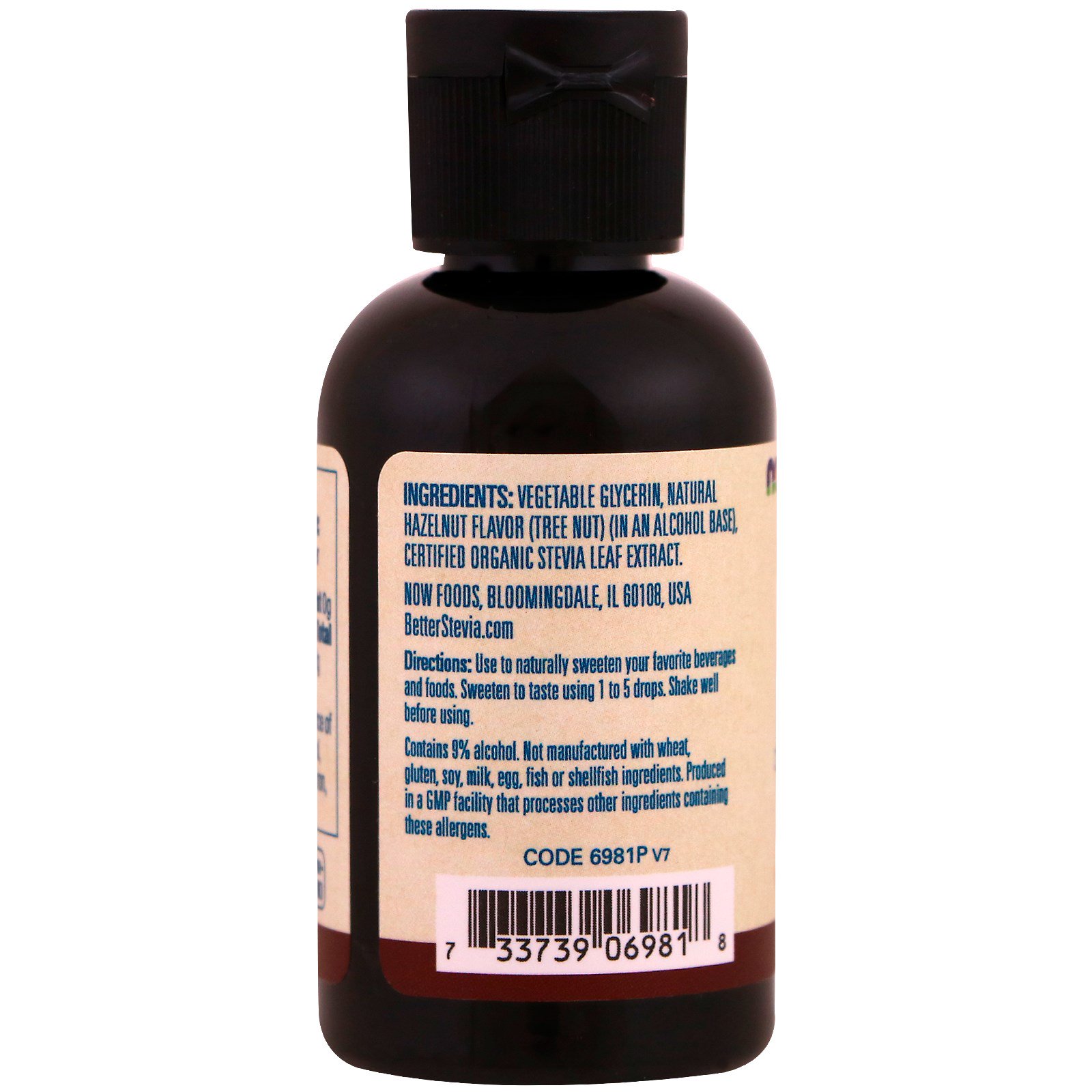 Now Foods, Better Stevia, Avelã, frasco de 2 oz (59 ml) - Imagem 3