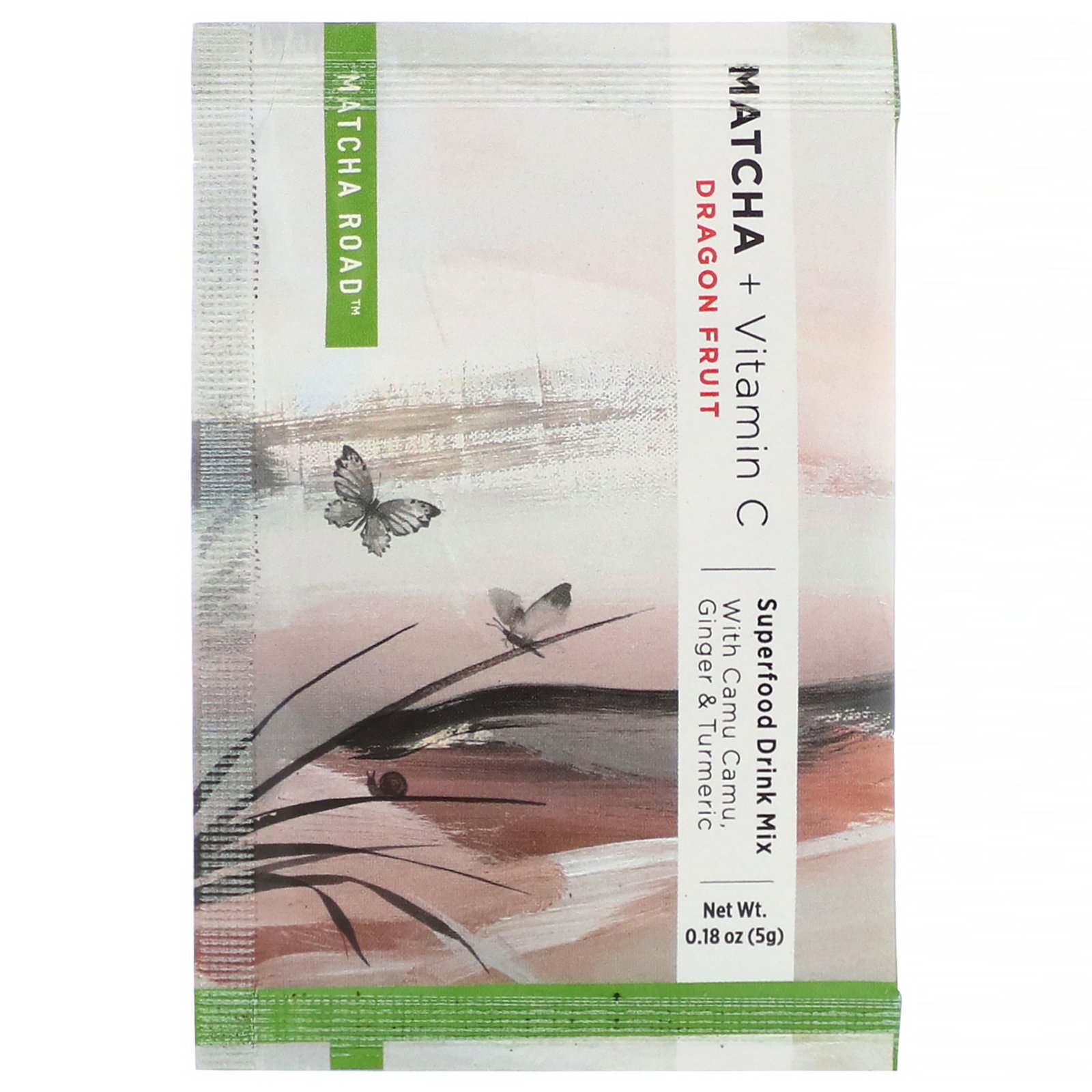 Matcha Road, Matcha + Vitamina C, Mistura de Superalimentos para Bebidas, Pitaia, 10 Envelopes, 5 g (0,18 oz) Cada - Imagem 3