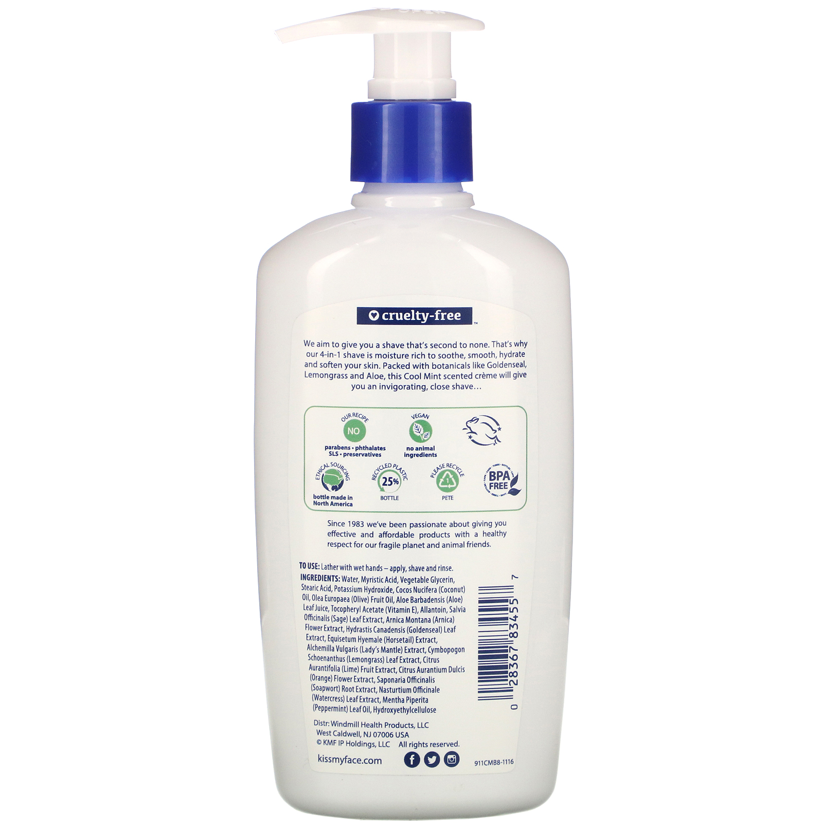 Kiss My Face, Hidratante para Barbear, Menta Refrescante, 325 ml (11 fl oz) - Imagem 2