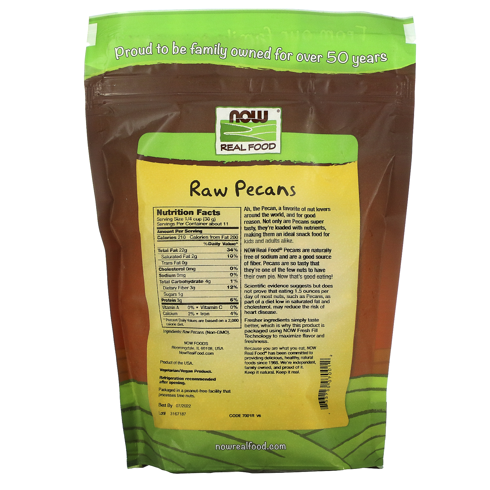 Now Foods, Real Food, Nozes Pecan Cruas, Sem Sal, 340 g (12 oz) - Imagem 2