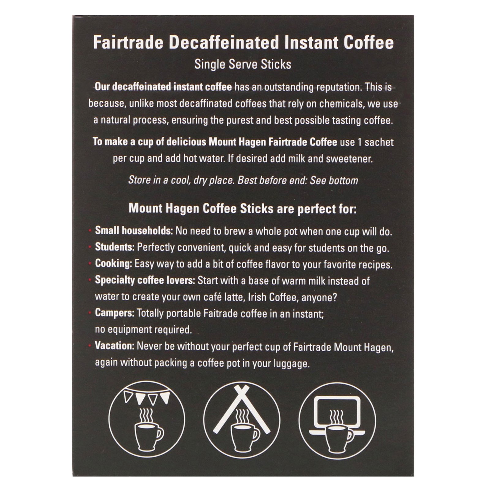 Mount Hagen, Café Orgânico Instantâneo Descafeinado, 25 Sachês de Porções Individuais, 1,76 oz (50 g) - Imagem 2