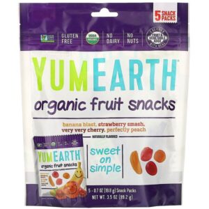 Comprar yumearth, lanches de frutas orgânicas, 5 pacotes, 19,8 g (0,7 oz) cada preço no brasil alimentos & lanches doces suplemento importado loja 235 online promoção -