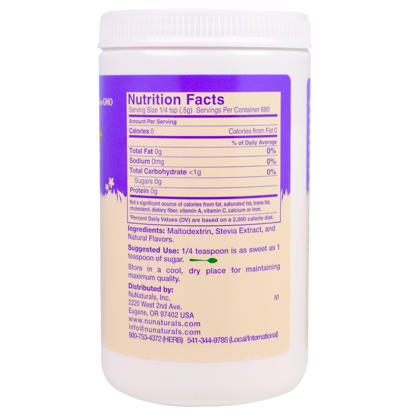 NuNaturals, NuStevia, Estévia Branca em Pó, 340 g (12 oz) - Imagem 2