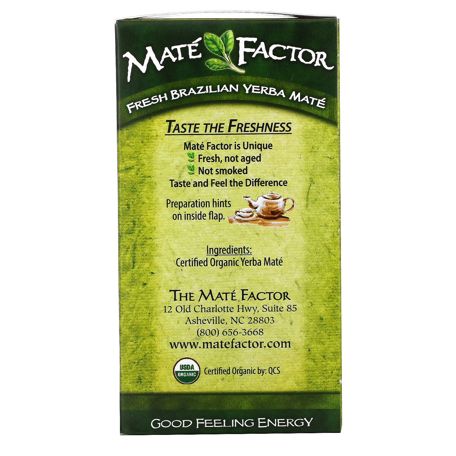 Mate Factor, Erva-mate Orgânica, Verde Fresco, 24 Saquinhos de Chá, 2,96 oz (84 g) - Imagem 2