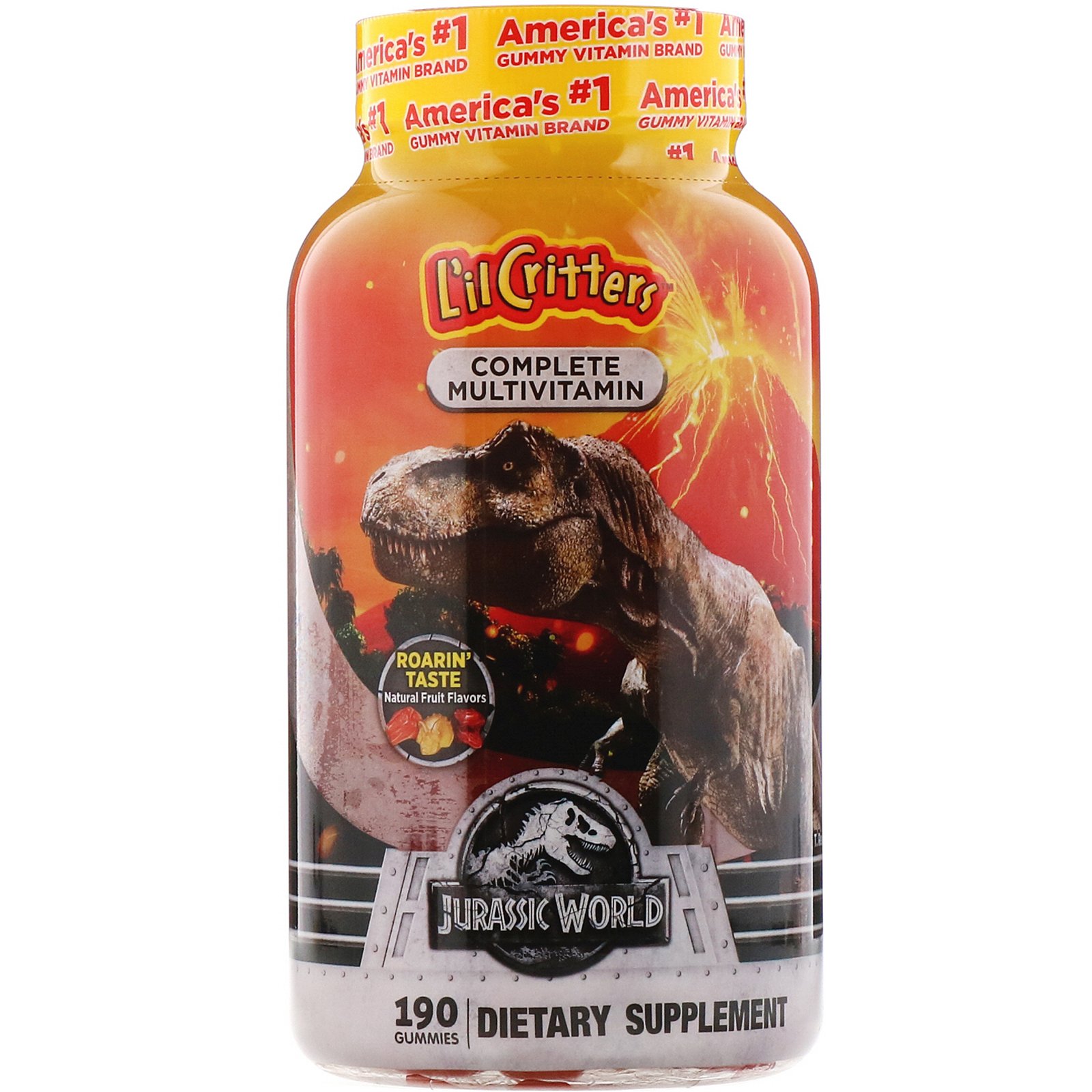 L'il Critters, Complete Multivitamin Gummies, Jurassic World, Natural Fruit Flavors, 190 Gummies - Imagem 2