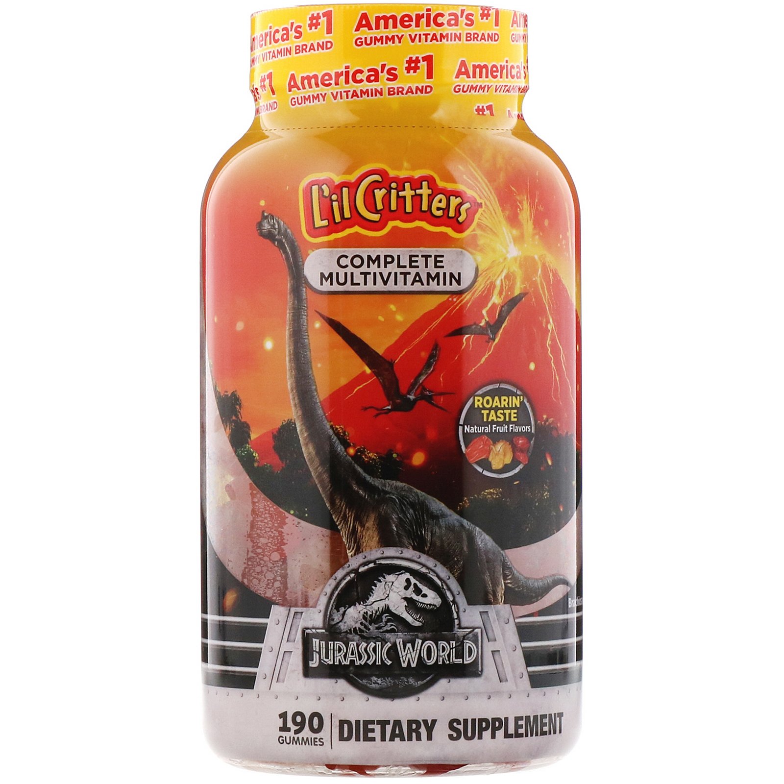 L'il Critters, Complete Multivitamin Gummies, Jurassic World, Natural Fruit Flavors, 190 Gummies - Imagem 3